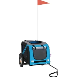 Hondenfietstrailer oxford stof en ijzer en grijs><noscript><img width=