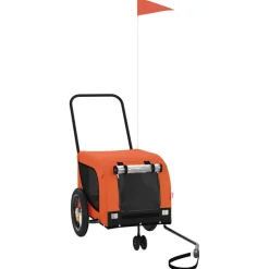 Huisdierbenodigdheden*vidaXL Hondenfietstrailer oxford stof en ijzer Oranje en zwart