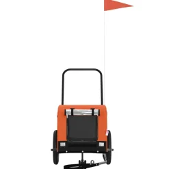 Huisdierbenodigdheden*vidaXL Hondenfietstrailer oxford stof en ijzer Oranje en zwart