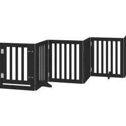 Huisdierbenodigdheden*vidaXL Hondenhek inklapbaar 9 panelen 450 cm populierenhout Zwart