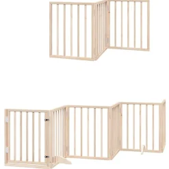 Hondenhek inklapbaar met deur 9 panelen 450 cm populierenhout><noscript><img width=