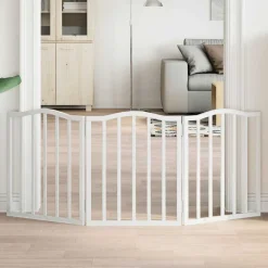 Huisdierbenodigdheden*vidaXL Hondenhek inklapbaar 3 panelen 150 cm populierenhout Wit