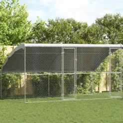 Hondenhok 2 pcs Zilver 4 x 2 x 2 m Gegalvaniseerd staal>vidaXL Outlet