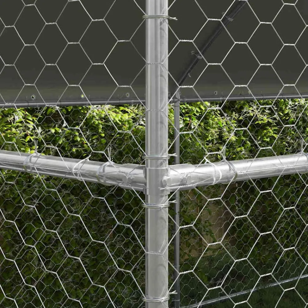 Hondenhok 2 pcs Zilver 4 x 2 x 2 m Gegalvaniseerd staal>vidaXL Outlet