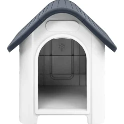 Huisdierbenodigdheden*vidaXL Hondenhok 59x75x66 cm Polypropyleen Grijs