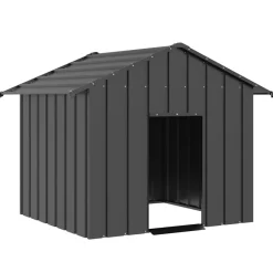 Huisdierbenodigdheden*vidaXL Hondenhok met dak 131x101x102 cm gegalvaniseerd staal Antraciet