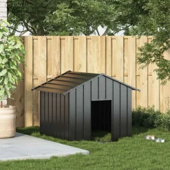 Huisdierbenodigdheden*vidaXL Hondenhok met dak 131x101x102 cm gegalvaniseerd staal Antraciet