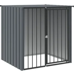 Huisdierbenodigdheden*vidaXL Hondenhok met dak 110x103x109 cm gegalvaniseerd staal zwart