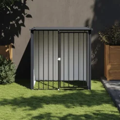 Huisdierbenodigdheden*vidaXL Hondenhok met dak 110x103x109 cm gegalvaniseerd staal zwart