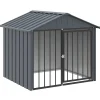 Huisdierbenodigdheden*vidaXL Hondenhok met dak 117x103x102 cm gegalvaniseerd staal zwart