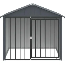 Huisdierbenodigdheden*vidaXL Hondenhok met dak 117x103x102 cm gegalvaniseerd staal zwart