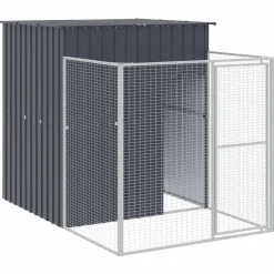 Huisdierbenodigdheden*vidaXL Hondenhok met ren 165x251x181 cm gegalvaniseerd staal Antraciet