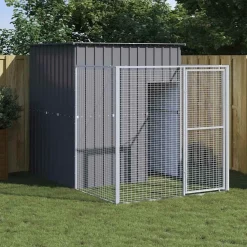 Huisdierbenodigdheden*vidaXL Hondenhok met ren 165x251x181 cm gegalvaniseerd staal Antraciet