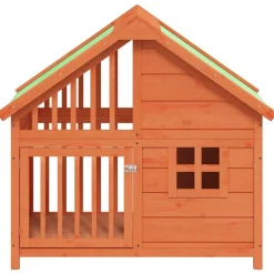 Huisdierbenodigdheden*vidaXL Hondenhok 96x60,5x87 cm massief grenenhout Bruin