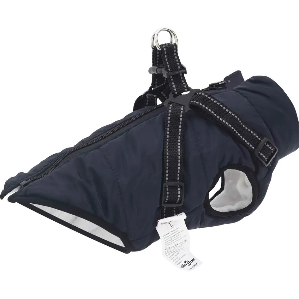 Huisdierbenodigdheden*vidaXL Hondenjas L28 Fleece en polyester Marineblauw