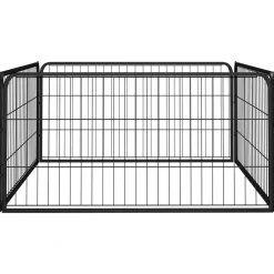 Hondenkennel 4 panelen 100x50 cm gepoedercoat staal zwart>vidaXL Sale