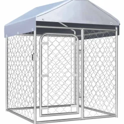 Huisdierbenodigdheden*vidaXL Hondenkennel voor buiten met dak 100x100x125 cm