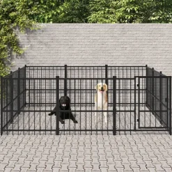 Huisdierbenodigdheden*vidaXL Hondenkennel voor buiten 8,47 m² staal
