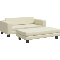 Huisdierbenodigdheden*vidaXL Hondenmand met verlengstuk 100x50x30 cm kunstleer crèmekleurig Cr&egrave;me