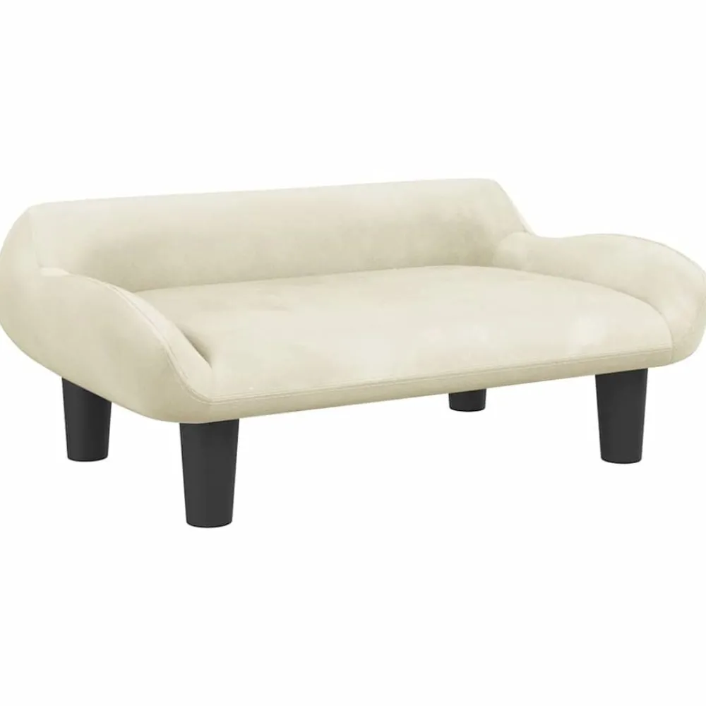 Hondenmand 70x40x24 cm fluweel crèmekleurig>vidaXL New