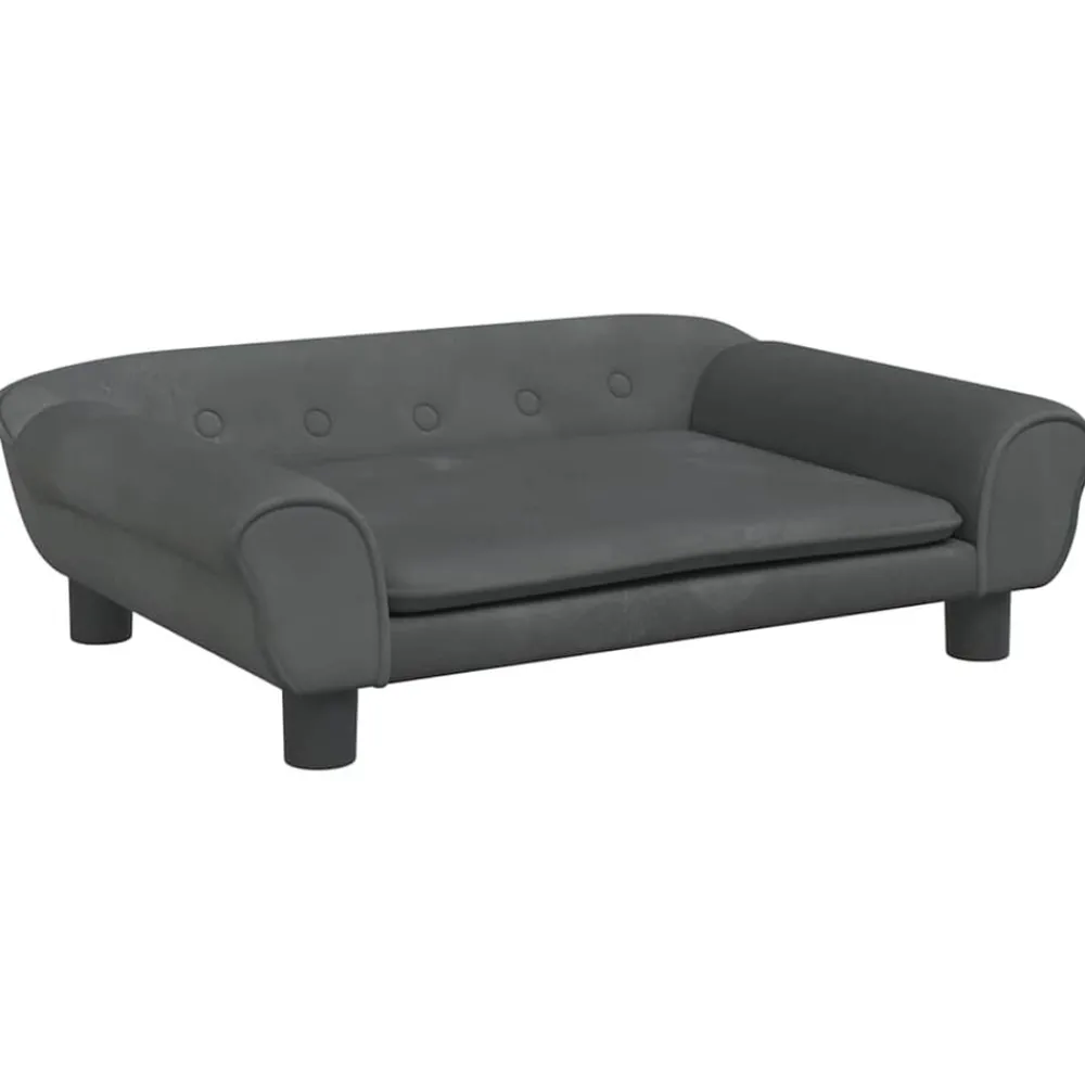 Huisdierbenodigdheden*vidaXL Hondenmand 70x48x22 cm fluweel Donkergrijs