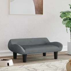 Huisdierbenodigdheden*vidaXL Hondenmand 70x40x24 cm fluweel Donkergrijs