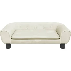 Huisdierbenodigdheden*vidaXL Hondenmand 70x48x22 cm fluweel crèmekleurig Cr&egrave;me