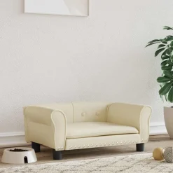 Huisdierbenodigdheden*vidaXL Hondenmand 70x45x30 cm kunstleer crèmekleurig Cr&egrave;me