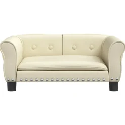 Huisdierbenodigdheden*vidaXL Hondenmand 70x45x30 cm kunstleer crèmekleurig Cr&egrave;me