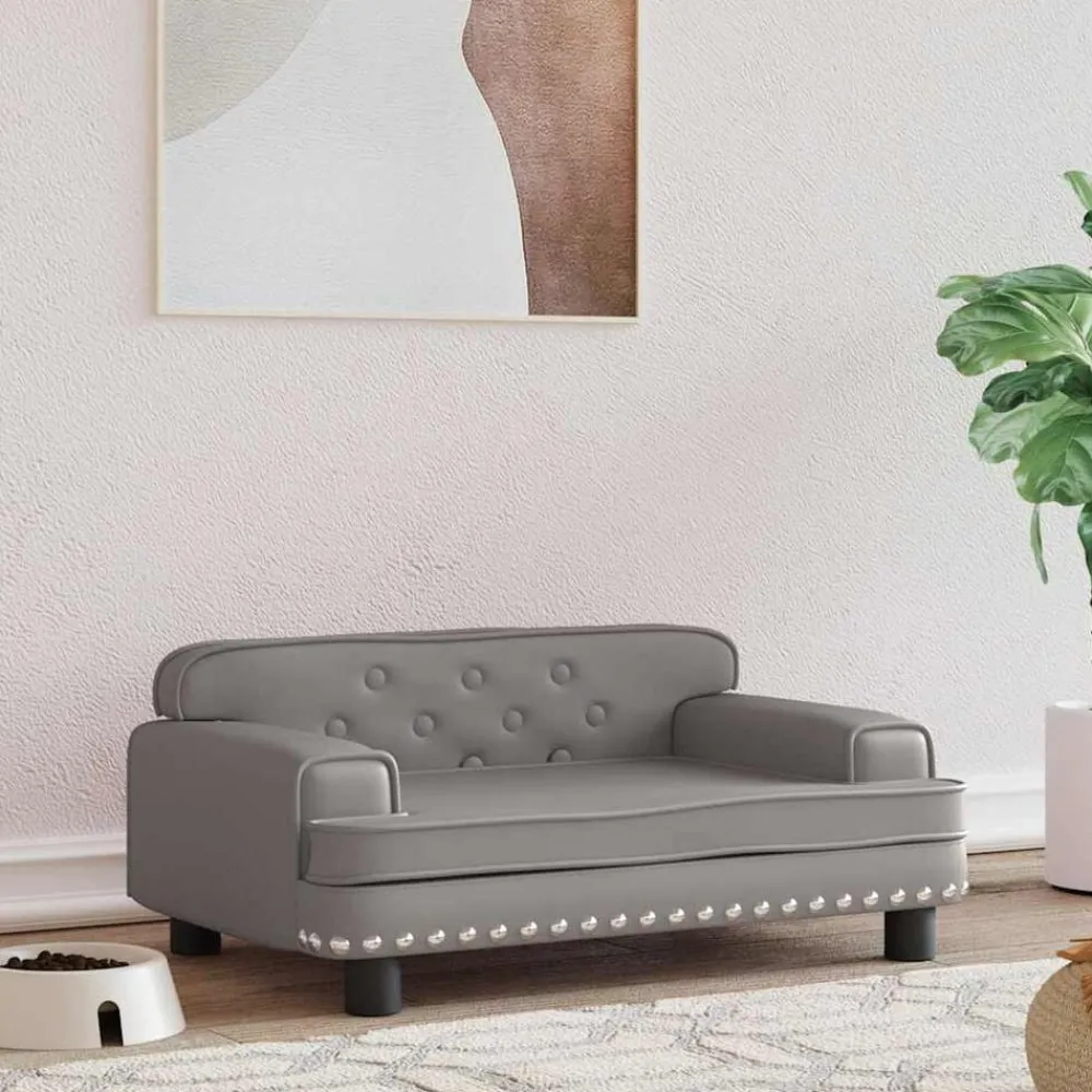 Huisdierbenodigdheden*vidaXL Hondenmand 70x45x30 cm kunstleer Grijs