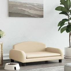 Hondenmand 70x45x30 cm stof crèmekleurig>vidaXL