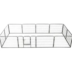 Hondenren met 12 panelen 80x60 cm staal zwart>vidaXL Sale