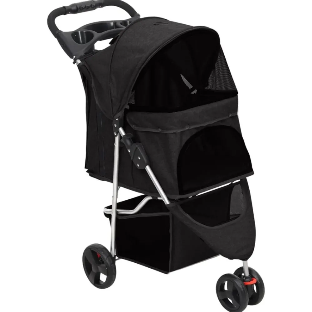 Huisdierbenodigdheden*vidaXL Hondenwagen inklapbaar 80x46x98 cm oxford stof Zwart