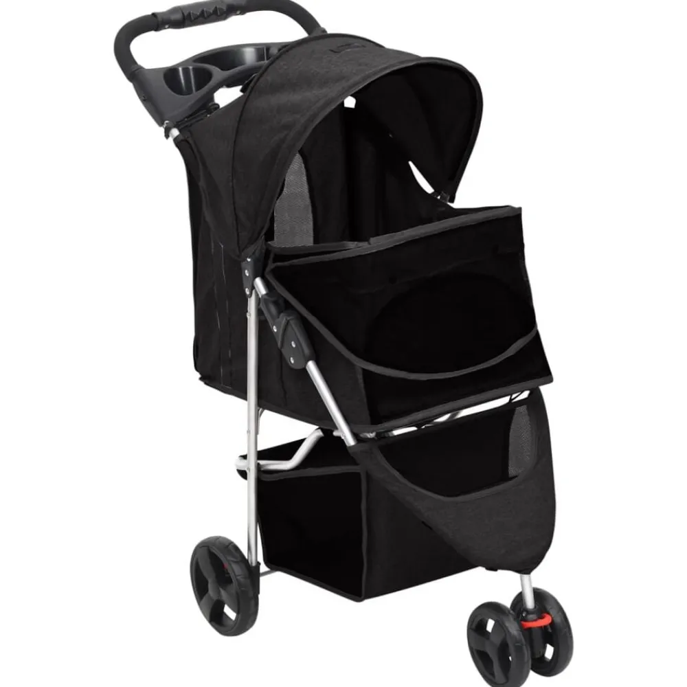 Huisdierbenodigdheden*vidaXL Hondenwagen inklapbaar 80x46x98 cm oxford stof Zwart