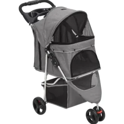 Huisdierbenodigdheden*vidaXL Hondenwagen inklapbaar 80x46x98 cm oxford stof Grijs