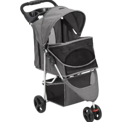 Huisdierbenodigdheden*vidaXL Hondenwagen inklapbaar 80x46x98 cm oxford stof Grijs