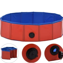 Huisdierbenodigdheden*vidaXL Hondenzwembad inklapbaar 80x20 cm PVC Rood
