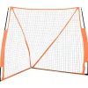 Honkbalnet draagbaar 183x182x183cm staal polyester oranje zwart>vidaXL Outlet