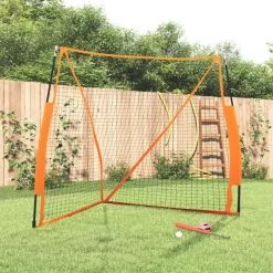 Honkbalnet draagbaar 183x182x183cm staal polyester oranje zwart>vidaXL Outlet