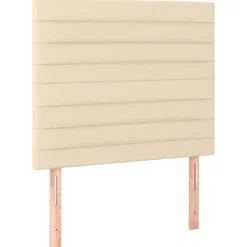 Bedden & Accessoires*vidaXL Hoofdbord crème 80x5x118/128 cm stof Cr&egrave;me