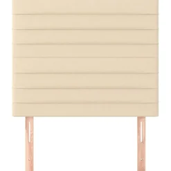 Bedden & Accessoires*vidaXL Hoofdbord crème 80x5x118/128 cm stof Cr&egrave;me
