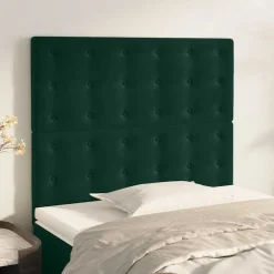 Bedden & Accessoires*vidaXL Hoofdbord 80x5x118/128 cm fluweel Donkergroen