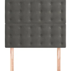 Bedden & Accessoires*vidaXL Hoofdbord 80x5x118/128 cm Fluweel Donkergrijs