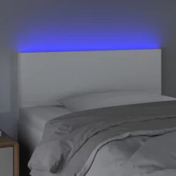 Bedden & Accessoires*vidaXL Hoofdbord LED 80x5x78/88 cm kunstleer Wit