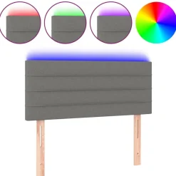 Hoofdbord LED 80x5x78/88 cm stof>vidaXL New