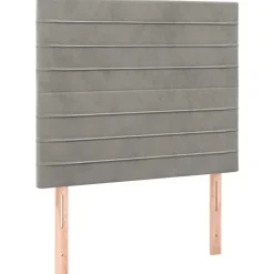 Bedden & Accessoires*vidaXL Hoofdbord 80x5x118/128 cm fluweel Lichtgrijs