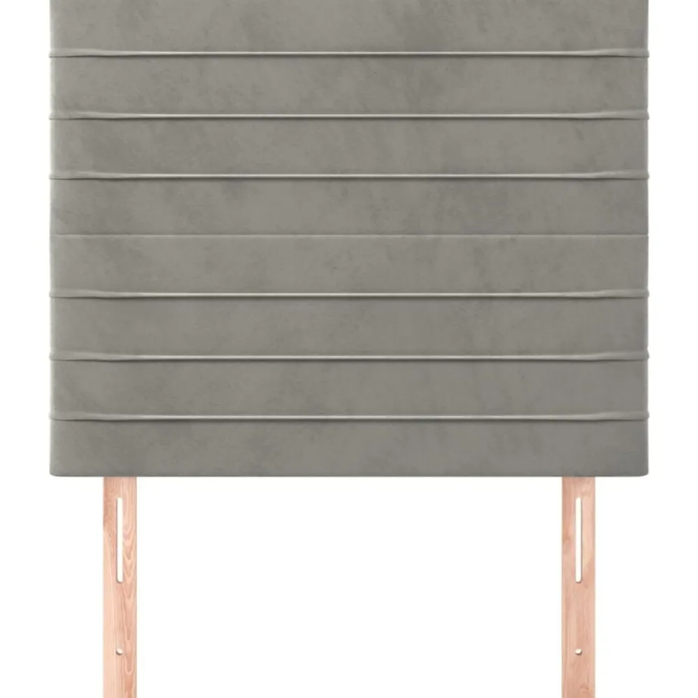 Bedden & Accessoires*vidaXL Hoofdbord 80x5x118/128 cm fluweel Lichtgrijs