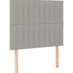Bedden & Accessoires*vidaXL Hoofdbord 80x5x118/128 cm stof Lichtgrijs
