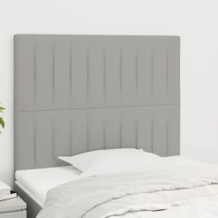 Bedden & Accessoires*vidaXL Hoofdbord 80x5x118/128 cm stof Lichtgrijs