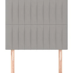Bedden & Accessoires*vidaXL Hoofdbord 80x5x118/128 cm stof Lichtgrijs